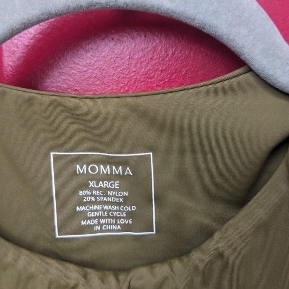 Momma Loves You Momma Label Maya Racer Moss Swim Top - Picture 4 of 6